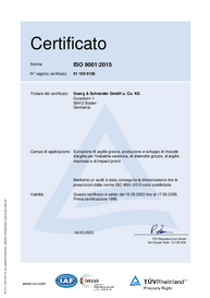 Zertifikat ISO 9001:2015 italienisch