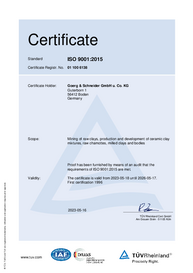 Zertifikat ISO 9001:2015 englisch